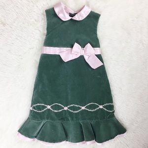 Laura Ashley Velvet Sleeveless Peter Pan Dress NEW